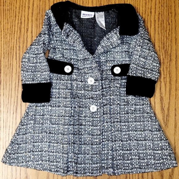 EUC Blueberi Boulevard Tweed Coat Matching Dress Set Size 2T - Picture 4 of 4